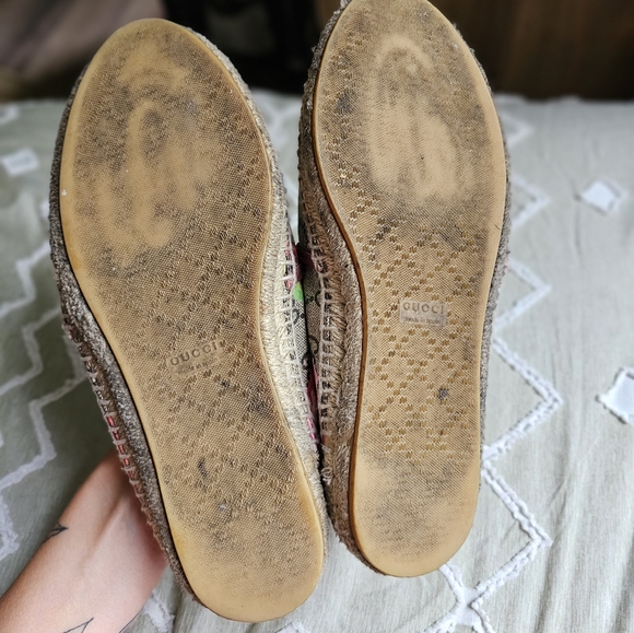 FLASH SALE❗️Gucci GG Bloom Floral Print Logo Monogram Canvas Espadrilles Slip … - Picture 14 of 16
